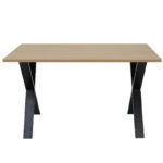 Nobis Furniture Industrial Cross Frame Rectangular Dining Table - 8 Finishes