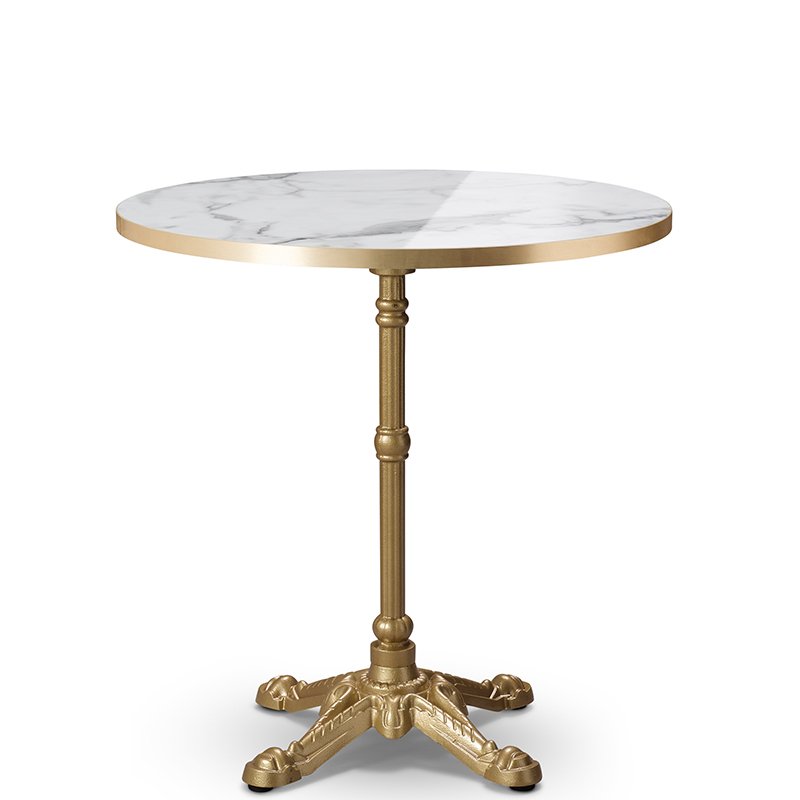 Next Day Knightsbridge Luxury High Gloss White Marble Laminate Round 2 Seater Dining Table