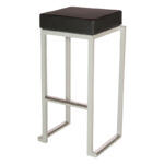 Nobis Furniture - Kubo Bar Stool with Interchangeable Faux Leather Seat Pad – White Frame