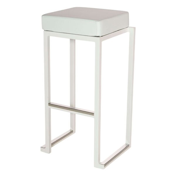 Nobis Furniture - Kubo Bar Stool with Interchangeable Faux Leather Seat Pad – White Frame