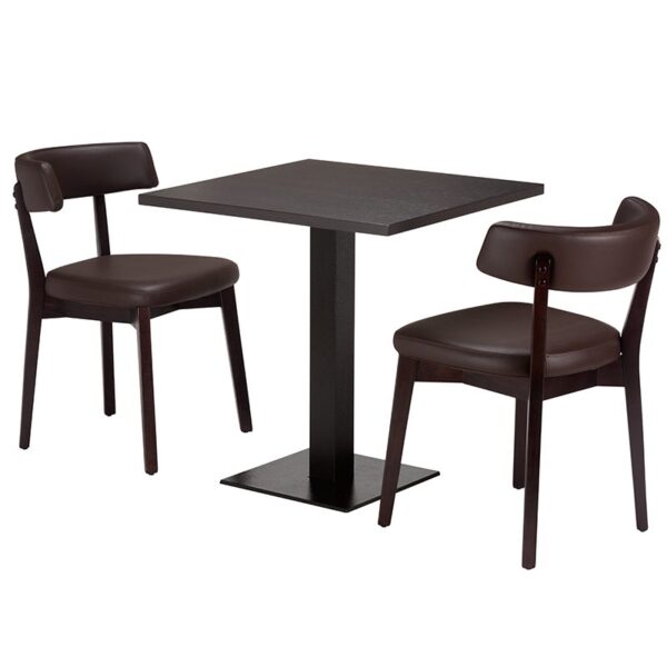 Luca Dark Brown 2 Seater Small Dining Set - Black Brown Sorano Laminate