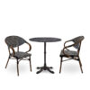 Nobis Furniture - Next Day Emily Marquina Marble Ultra HP Laminate Round Outdoor Dining Set - 2 Seater Side Chair Set