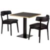 Luca Black 2 Seater Small Dining Set - Black Marble Laminate