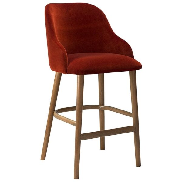 Nobis Furniture - AMELIA GRANDE CURVED BACK FULLY UPHOLSTERED HIGH STOOL - MADE TO ORDER