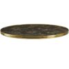 Nobis Furniture - Halo Deluxe Round Outdoor Table Top - Dark Marble with Gold Metal Rim