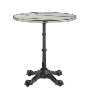 Parisian Cafe Complete Self-Levelling Round Dining Table - Carrara - Two Sizes