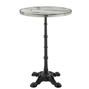 Parisian Cafe Complete Self-Levelling Round Poseur Table - Carrara - Two Sizes