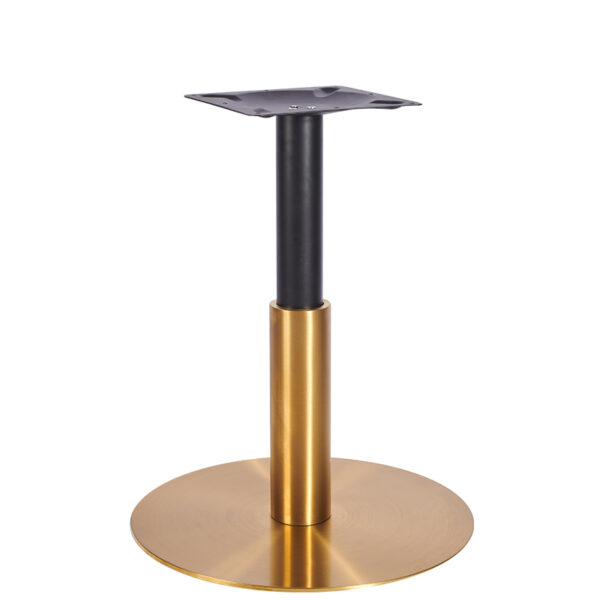 Nobis Furniture - Phoebe Premium Large Round Black and Brass Table Base with Brass Sleeve
