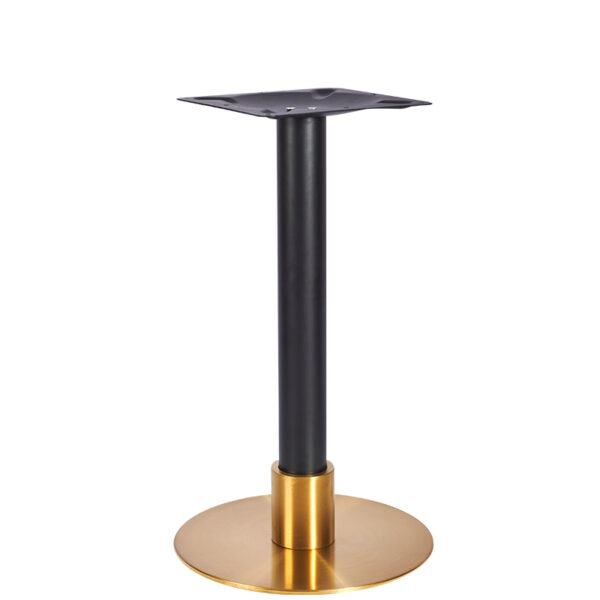 Nobis Furniture - Phoebe Premium Small Round Black and Brass Table Base with Brass Sleeve