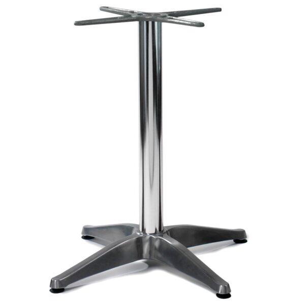 Nobis Furniture - Polished Aluminium Outdoor Cruciform Table Base - Dining Height