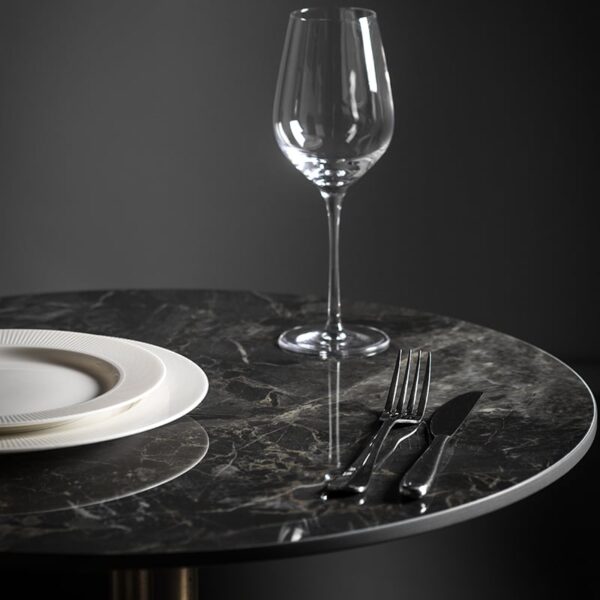 Nobis Furniture - Table Tops - Elegant Portoro Marble High Gloss Ceramic Table Tops - 700mm Round