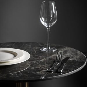 Nobis Furniture - Table Tops - Elegant Portoro Marble High Gloss Ceramic Table Tops - 800mm Round