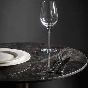 Nobis Furniture - Elegant Portoro Marble High Gloss Ceramic Table Tops - 800mm Round