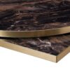 Nobis Furniture - NEXT DAY 25mm Luxury High Gloss Black Marble Laminate Table Tops with Gold Effect Edging