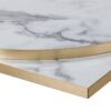 Nobis Furniture - NEXT DAY 25mm Luxury High Gloss White Marble Laminate Table Tops with Gold Effect Edging
