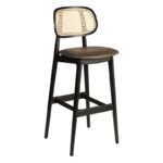 Nobis Furniture - Relish Rattan Back Bar Stool with Faux Leather Seat