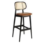 Nobis Furniture - Relish Rattan Back Bar Stool with Faux Leather Seat