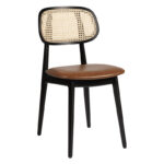 Nobis Furniture - Relish Side Chair Black Stain Cane Back with Faux Seat Pad