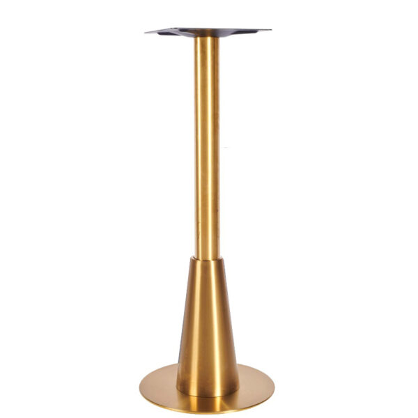 Nobis Furniture - Saturn Premium Small Round Vintage Brass Table Base - Dining Height