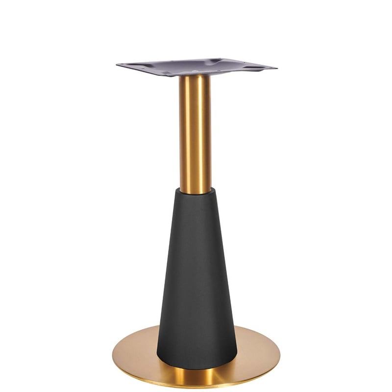 Nobis Furniture - Saturn Premium Small Round Vintage Brass and Black Table Base