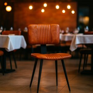 Sebastian Leather Side Chair - Genuine Bruciato Leather