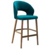 Nobis Furniture - OLIVIA FULLY UPHOLSTERED CUT OUT CURVED BACK HIGH STOOL - MADE TO ORDER