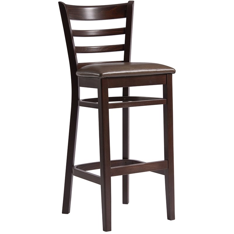 Nobis Furniture - Sheldon Medium Brown Faux Leather Bar Stool