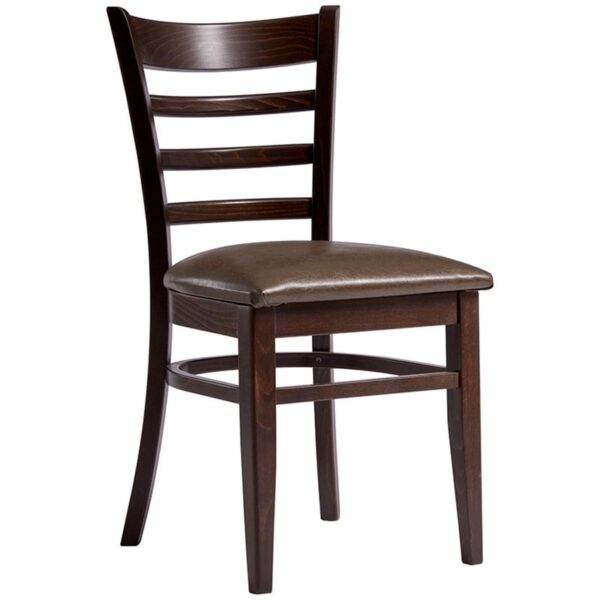 Nobis Furniture - Sheldon Medium Brown Faux Leather Side Chair