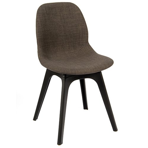 Nobis Furniture - Shoreditch Grey Upholstered Side Chair - Black Frame
