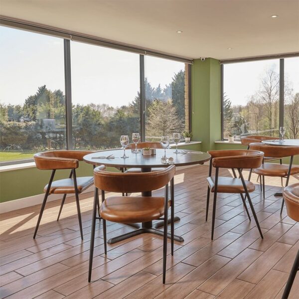 Soho Rustic Antique 4 Seater Round Dining Set