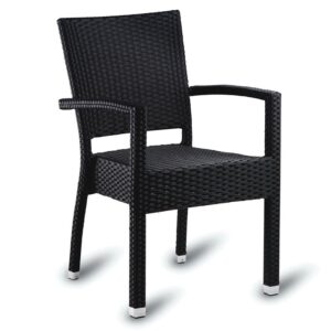 Nobis Furniture - Sorrento Outdoor Stacking Arm Chair - Black Weave
