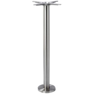 Nobis Furniture - Brushed Stainless Steel Floor Fix Bolt Down Table Base - Bar Height