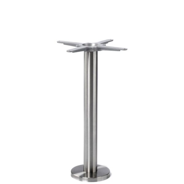 Nobis Furniture - Brushed Stainless Steel Floor Fix Bolt Down Table Base - Dining Height