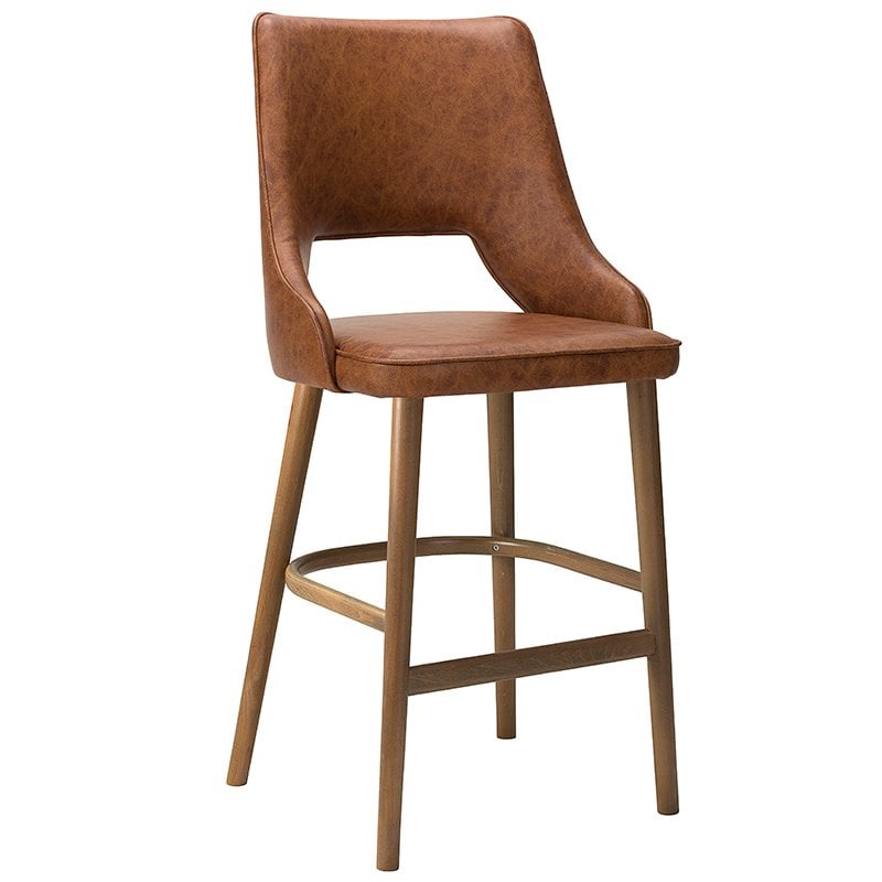 Nobis Furniture - HARRY RETRO CURVED CUT OUT HIGH STOOL - MADE TO ORDER