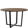 Nobis Furniture Rustic Smoked X Black Steel Complete Dining Table