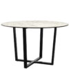 Nobis Furniture - White Carrara Marble X Black Steel Complete Outdoor Dining Table