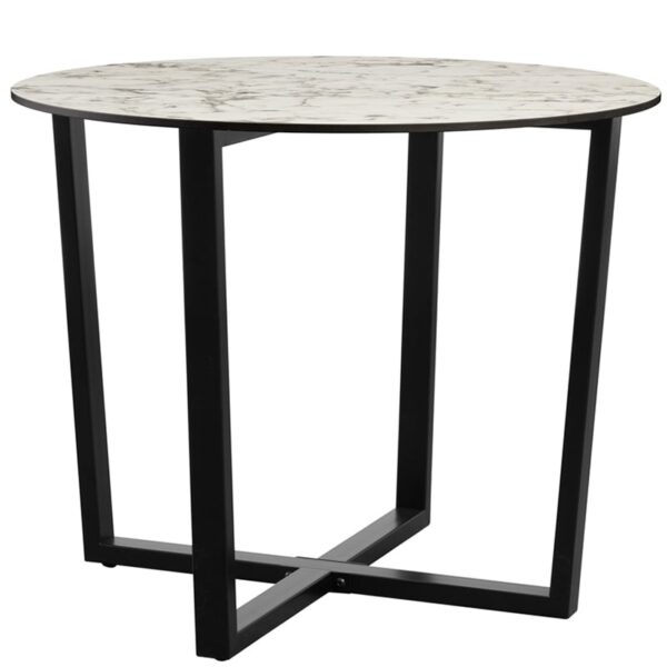 Nobis Furniture - White Carrara Marble X Black Steel Complete Outdoor Dining Table