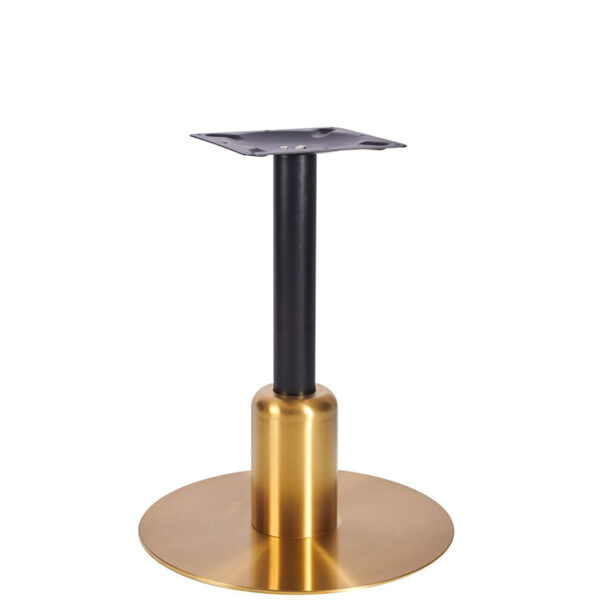 Nobis Furniture - Titan Large Round Black Column Brass Table Base with Brass Sleeve