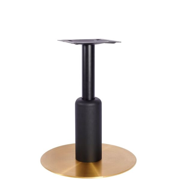 Nobis Furniture - Titan Large Round Black Column Brass Table Base with Black Sleeve