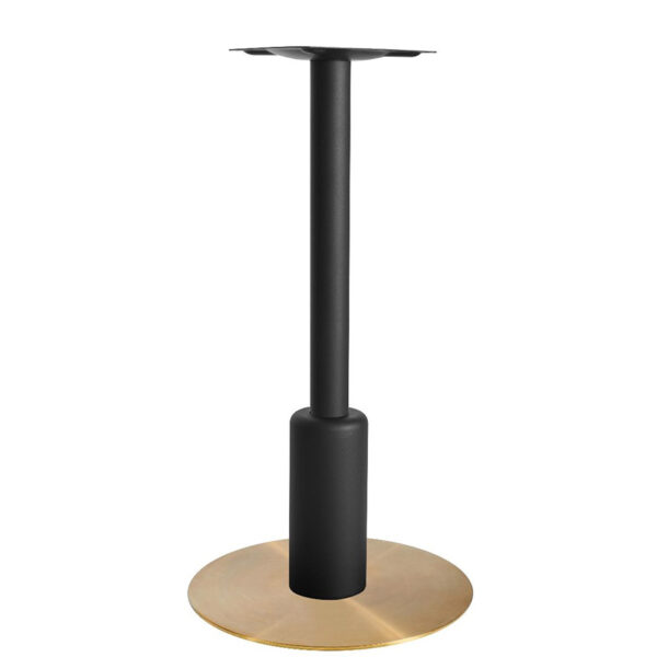 Nobis Furniture - Titan Large Round Black Column Brass Table Base with Black Sleeve