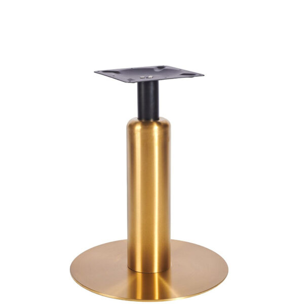 Nobis Furniture - Titan Large Round Black Column Brass Table Base with Brass Sleeve
