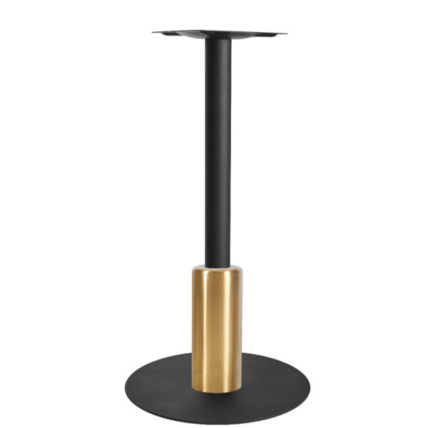 Nobis Furniture - Titan Large Round Brass And Black Table Base With Brass Sleeve