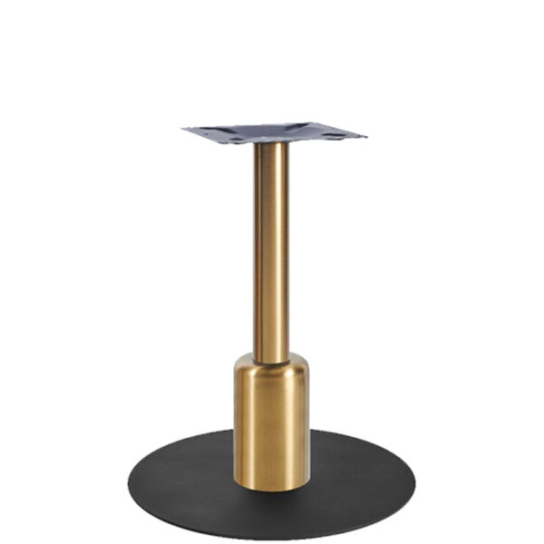 Nobis Furniture - Titan Large Round Brass Column And Black Table Base With Brass Sleeve