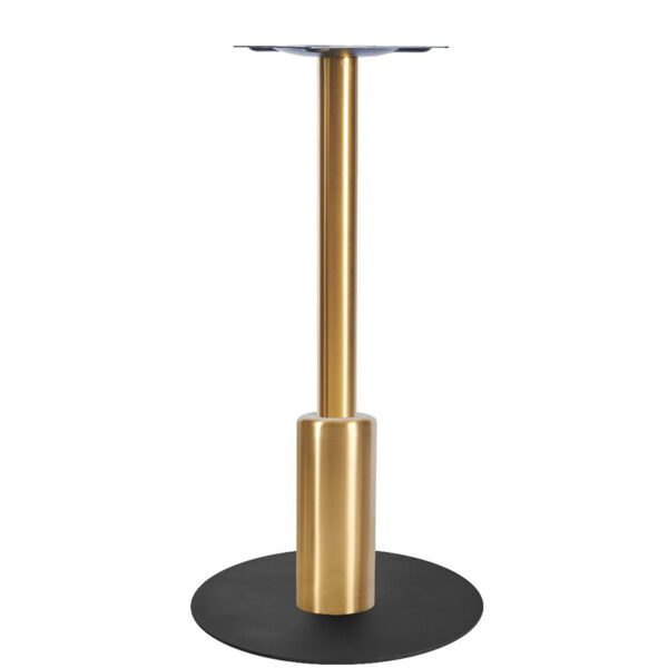 Nobis Furniture - Titan Large Round Brass Column And Black Table Base With Brass Sleeve