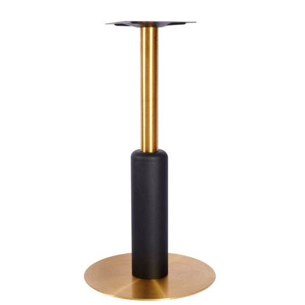 Nobis Furniture - Titan Large Round Brass Table Base with Black Sleeve
