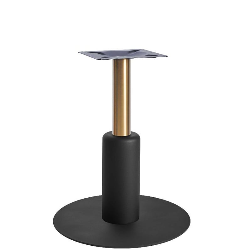 Nobis Furniture - Titan Large Round Brass and Black Table Base with Black Sleeve