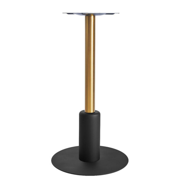 Nobis Furniture - Titan Large Round Brass and Black Table Base with Black Sleeve