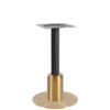 Nobis Furniture - Titan Small Round Black Column Brass Table Base with Brass Sleeve