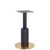 Nobis Furniture - Titan Small Round Black Column Brass Table Base with Black Sleeve