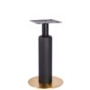 Nobis Furniture - Titan Small Round Black Column Brass Table Base with Black Sleeve